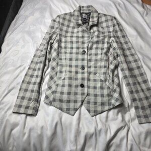 Cabi Gray Plaid Blazer Jacket – Women’s Size 10